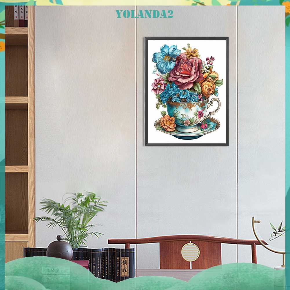 Tranh Đính Đá Kim Cương Toàn Bộ 5D DIY Hình Vẽ Hoa Trang Trí Nhà Cửa