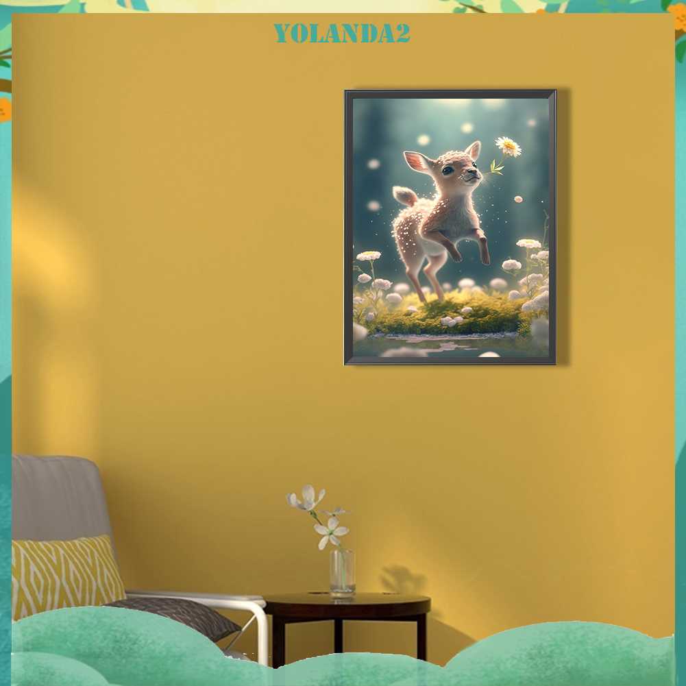 Tranh Đính Đá Kim Cương Toàn Bộ 5D DIY Hình Vẽ Con Hươu