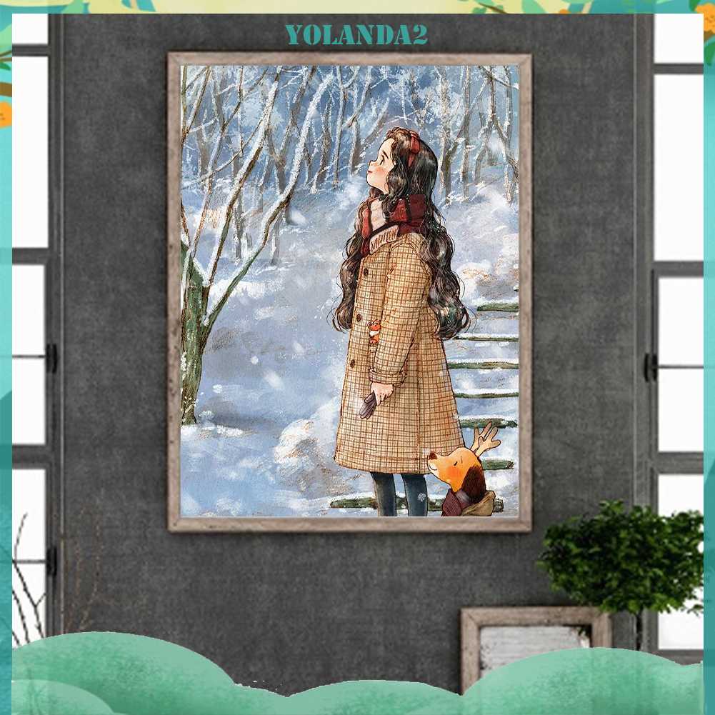 Tranh Đính Đá Kim Cương Toàn Bộ 5D DIY Hình Vẽ Cô Gái Trang Trí Nhà Cửa