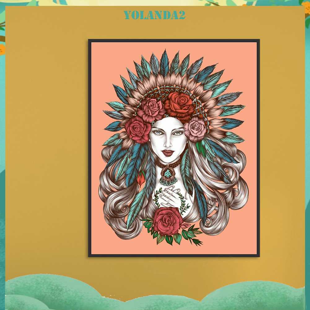 Tranh Đính Đá Kim Cương Toàn Bộ 5D DIY Hình Vẽ Cô Gái Trang Trí Nhà Cửa