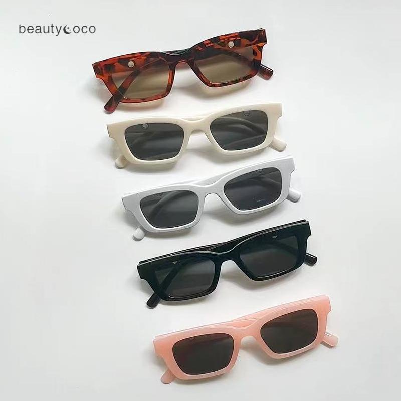Beautycoco🍊Kính mát vuông màu trơn chống tia UV400 thời trang Hàn Quốc cho bé
