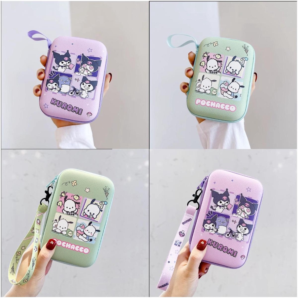 Túi Đựng Sạc Dự Phòng Dây Cáp USB Chống Thấm Nước Họa Tiết Pochacco Kuromi Hoạt Hình Dễ Thương Ốp