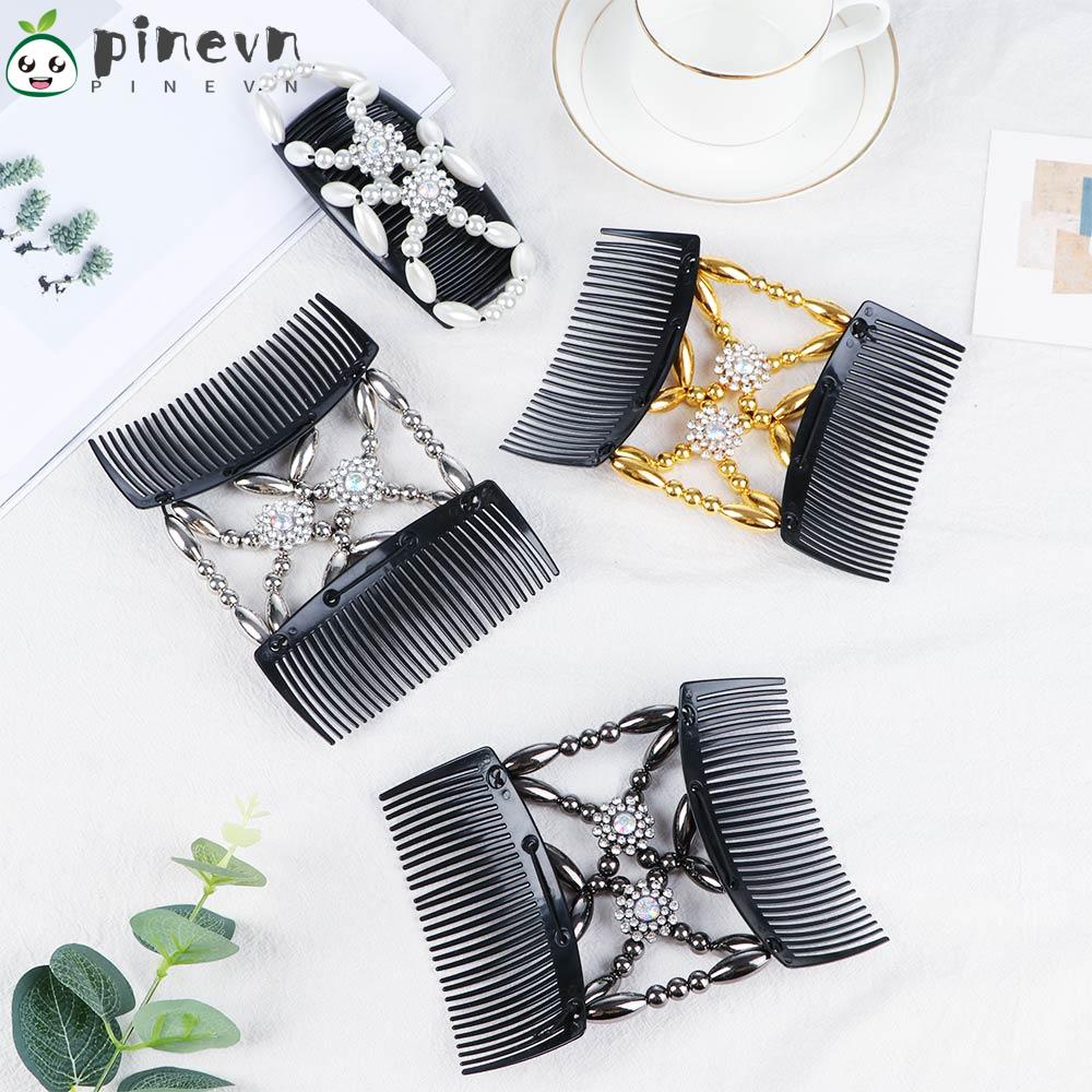 Lược Tạo Kiểu Tóc Trang Trí Hoa Vải Xinh Xắn Cho Nữ|Kẹp Tóc Đính Hạt Thời Trang Nữ Tính