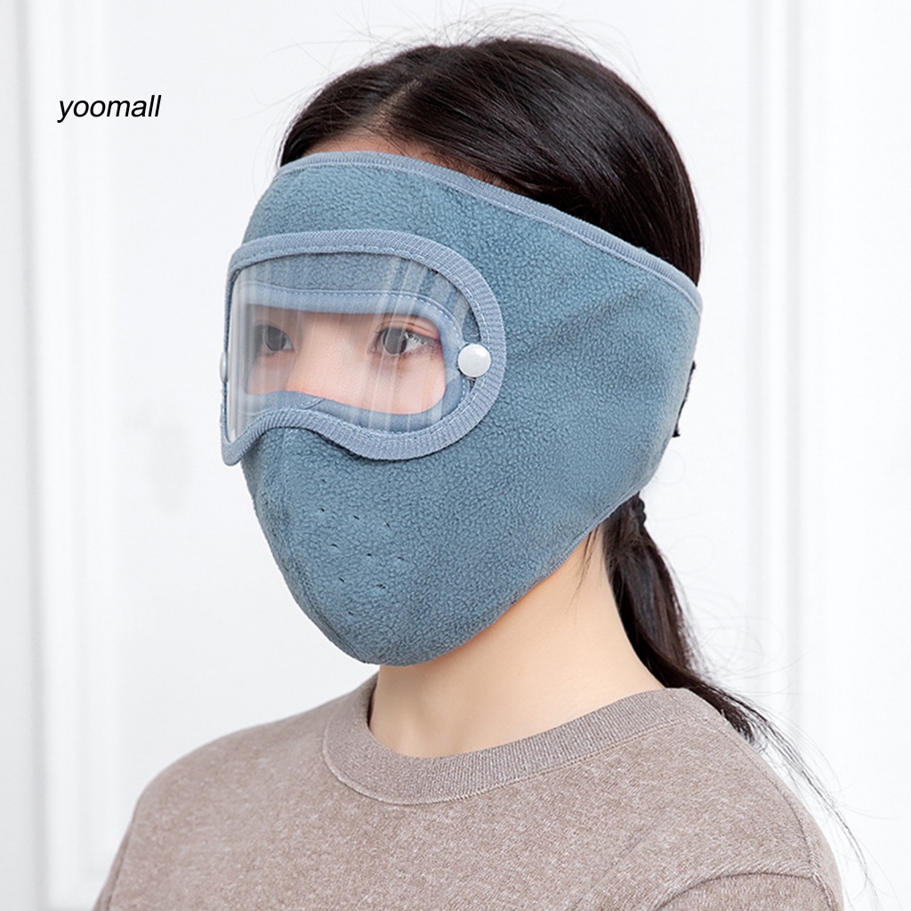 Mũ Đi Xe Đạp Màu Trơn Co Giãn Bảo Vệ Tai Có Thể Tháo Rời Kèm Kính Bảo Vệ Khuôn Mặt 20