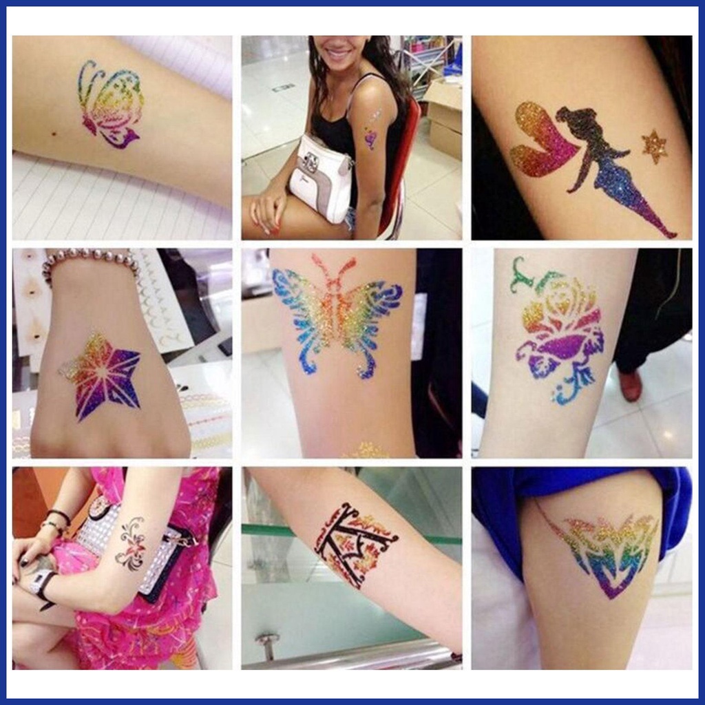 Bộ Phấn Kim Tuyến Lấp Lánh Dùng Trang Điểm Cơ Thể Đa Năng Tiện Dụng