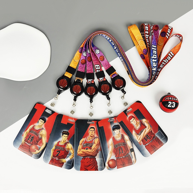Ví Đựng Thẻ Có Dây Đeo Chống Thấm Nước / Dầu Họa Tiết Hoạt Hình Slam Dunk Rukawa Kaede Sakuragi