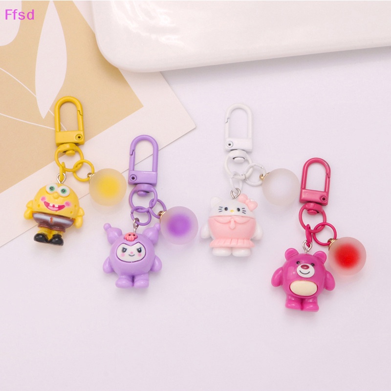 Móc Khóa Quả Cầu Nhựa Resin 3D Hình Búp Bê Hoạt Hình Dễ Thương