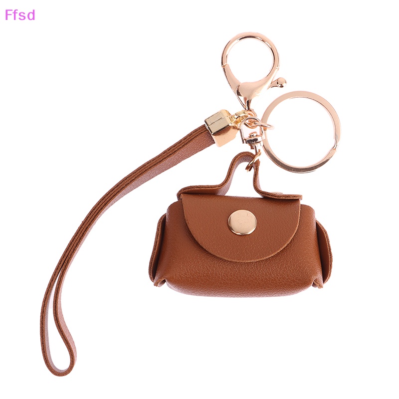 {Ffsd} Hộp Đựng Tai Nghe / Tiền Xu Mini Bằng Da Mềm Dễ Thương Có Móc Khóa * Bán Chạy