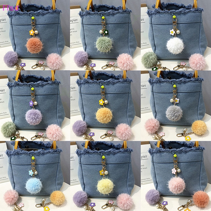 {Ffsd} Móc Khóa Banh Lông Pompom Gắn Bông Pompom Mềm Mại Đáng Yêu Thời Trang Dành Cho Nữ * Bán Chạy *