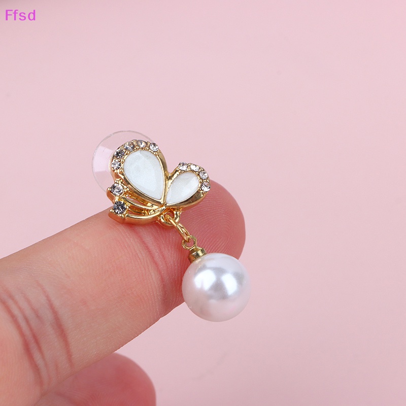 {Ffsd} Bông Tai Thời Trang Đính Đá Zircon Ngọc Trai Mắt Bướm Thả Dầu Dự Tiệc Cho Nữ * Bán Chạy