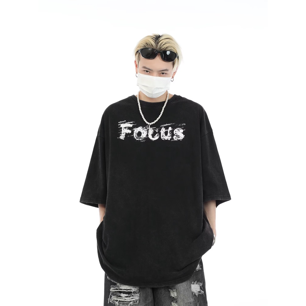 Áo Thun Ngắn Tay In Hình Thỏ Và Chữ Phong Cách Hip Hop Đường Phố Cá Tính Cho Nam Nữ