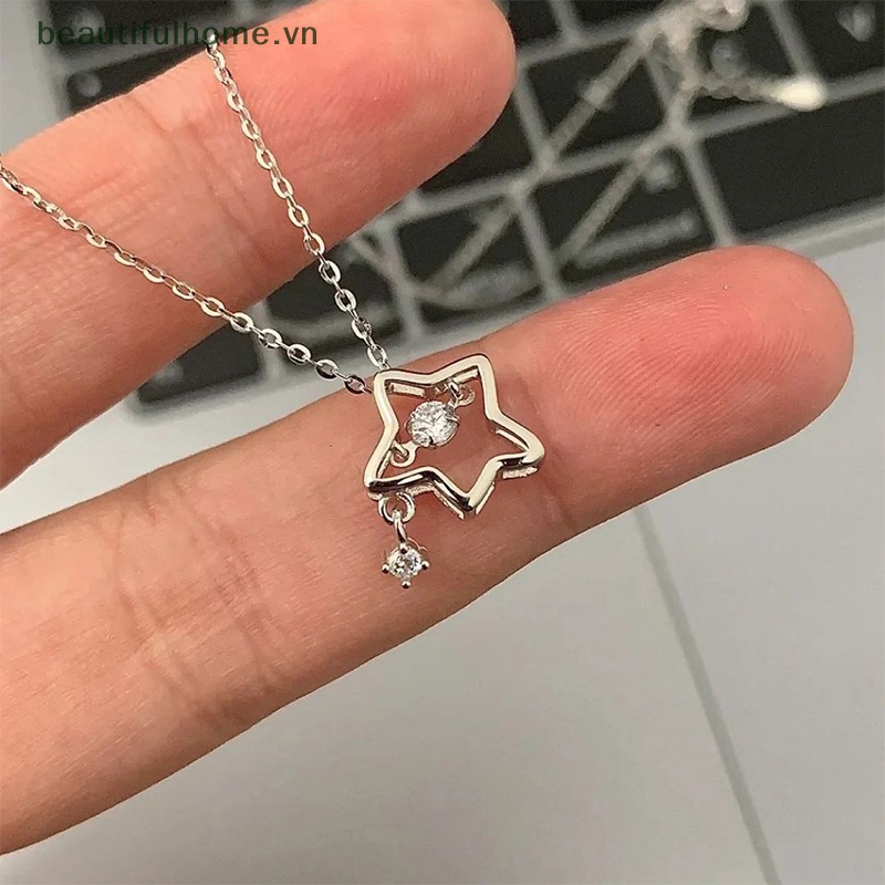Vòng cổ Mặt Hình Ngôi Sao Rỗng Đính Đá Lấp Lánh Thời Trang Cho Nữ