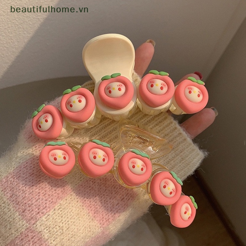1 Kẹp Tóc Hình Quả Cherry / Gấu / Thỏ / Cá Mập / Hoa Tulip Cỡ Lớn Dễ Thương Cho Nữ