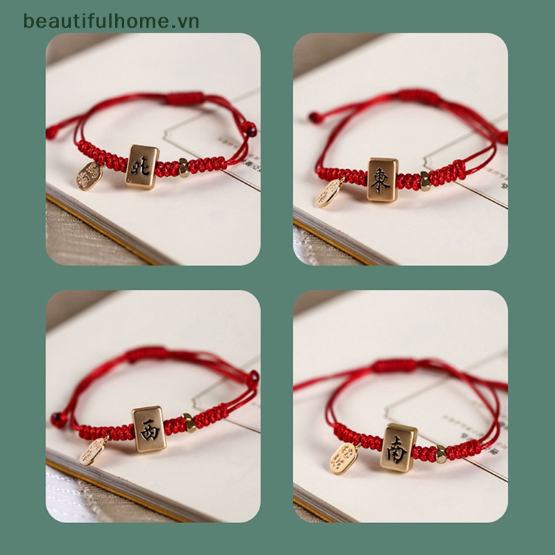 [beautifulhome] Vòng Tay Mahjong Dệt Tay Phong Cách Trung Hoa Sáng Tạo Cá Tính Dành Cho Nữ [beauty]