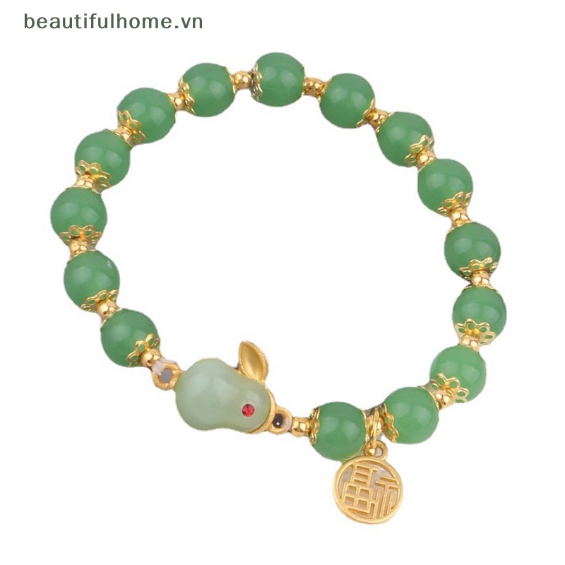 [beautifulhome] Vòng Tay Chuỗi Hạt Pha Lê Hình Thỏ May Mắn Dễ Thương Làm Quà Tặng Trang Sức Cho Nữ [beauty]