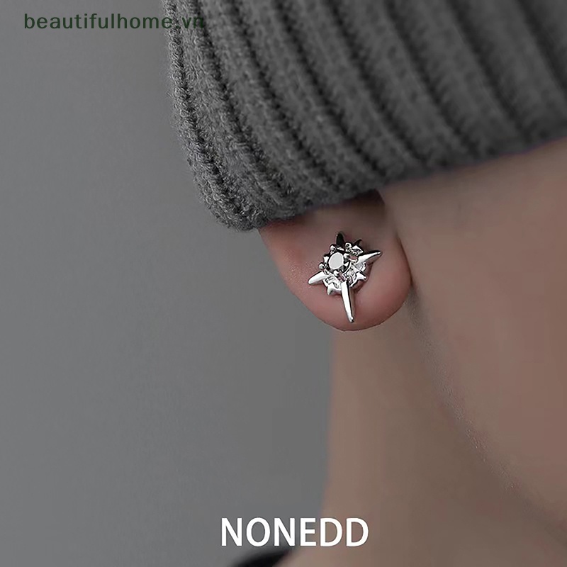 [beautifulhome] Bông Tai Dạng Kẹp Từ Tính Hình Ngôi Sao Pha Lê Phong Cách Harajuku Thời Trang Hàn Quốc Cho Nữ [beauty]