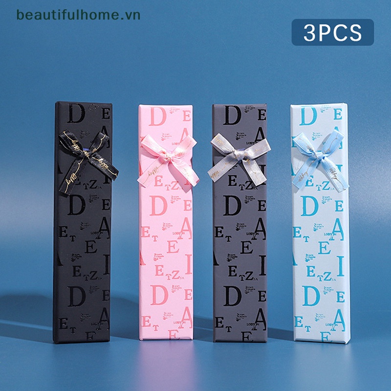 Bộ 3 Hộp Đựng Trang Sức Giấy Các Tông Hình Chữ Nhật Kèm Mút Bên Trong