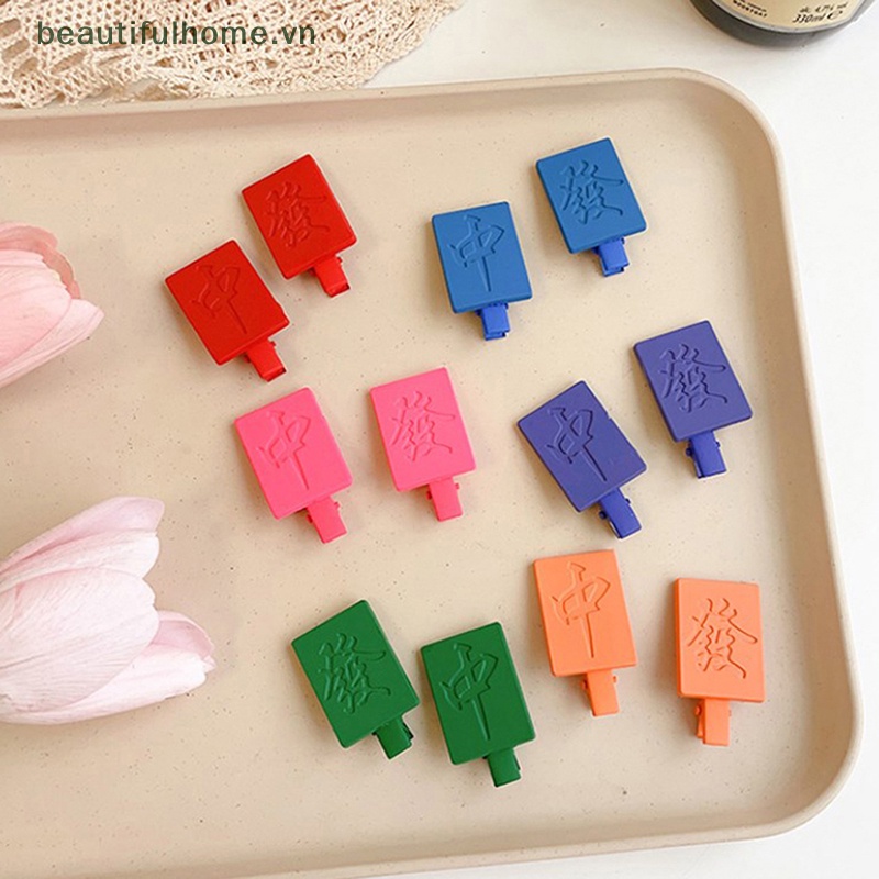 1 Cặp Kẹp Tóc Hình Học Mini Dễ Thương Mừng Năm Mới