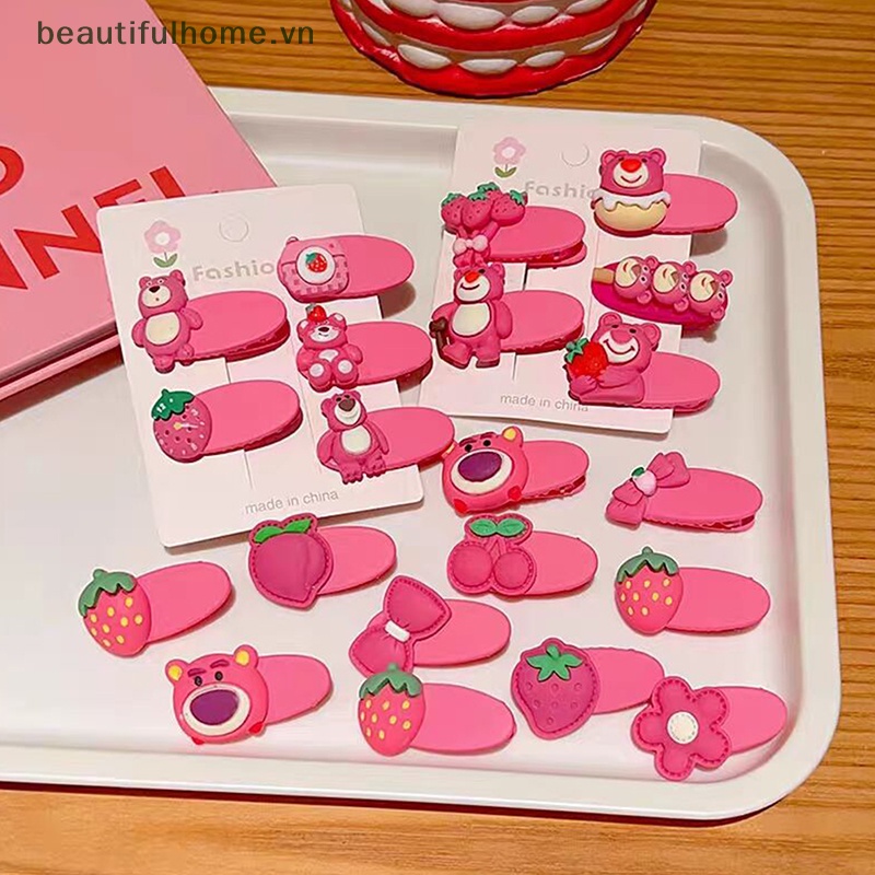 Set 5 Cặp Dây Buộc Tóc Cao Su Co Giãn Hình Trái Cây / Gấu Hoạt Hình Dễ Thương Cho Bé Gái
