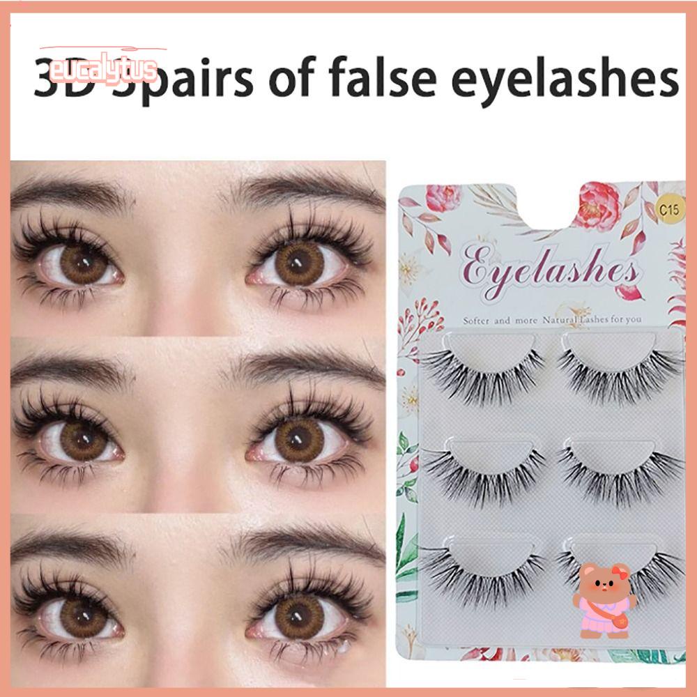 Set 3 Cặp Lông Mi Giả Mềm Mịn Trang Điểm Tự Nhiên Cho Nữ