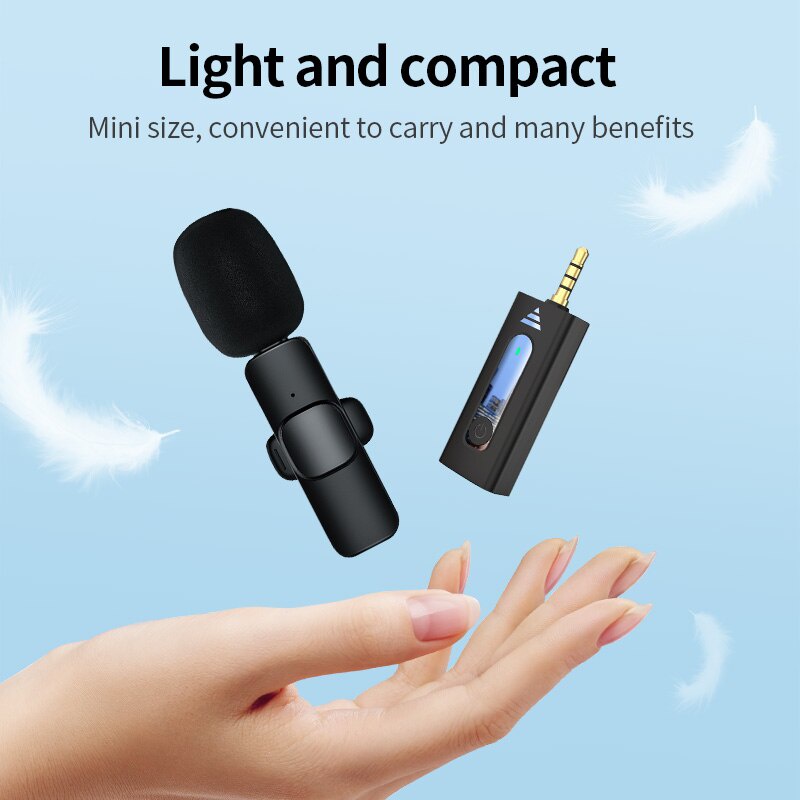 Micro Cài Áo Không Dây 3.5mm Hỗ Trợ Ghi Âm Đa Hướng Cho Điện Thoại Thông Minh / Máy Quay Youtube