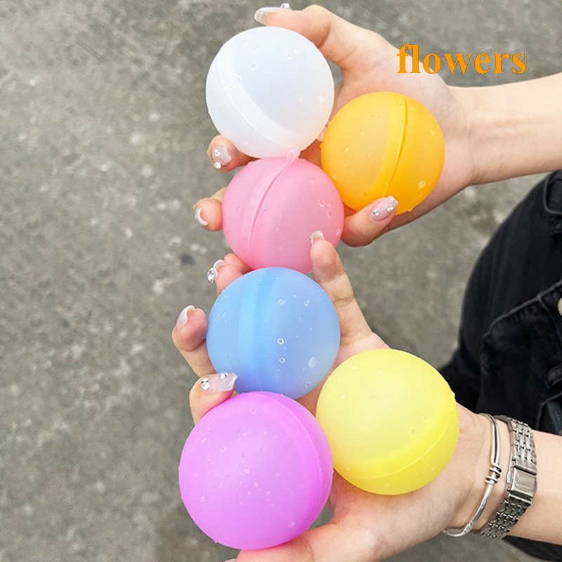 Set 4 / 8 Bong Bóng Nước Tự Đóng Băng Bằng Silicone Cho Người Lớn Và Trẻ Em