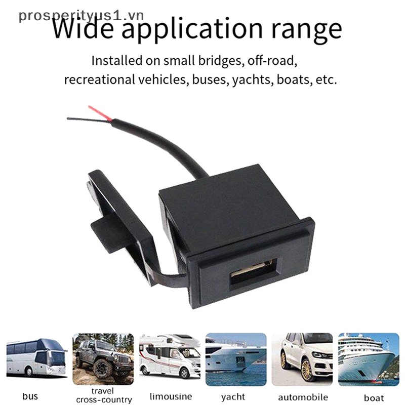 Ổ Cắm Sạc Một Cổng USB 5V 2.4A 12V / 24V prosperityus1 Chuyên Dụng Cho Xe Hơi / Xe Máy