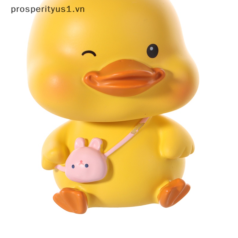 [prosperityus1] Búp Bê Resin Đeo Đầu Chú Vịt Lắc Nơ Dễ Thương Trang Trí Xe Hơi [VN]
