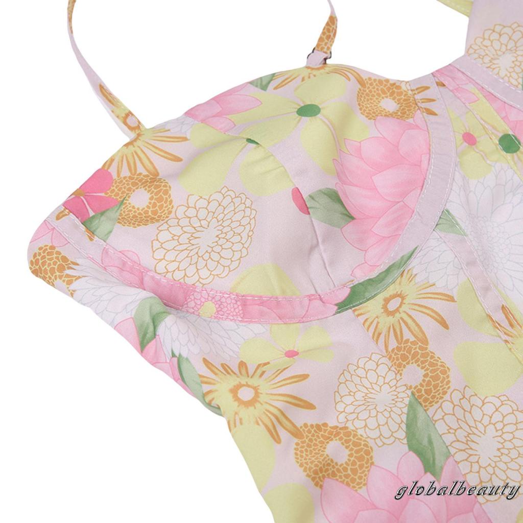 Đầm Hai Dây Hở Lưng Họa Tiết Hoa Thời Trang Mùa Hè Cho Nữ