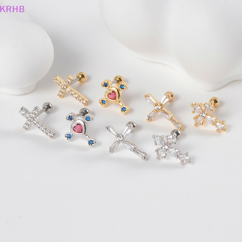 1 Khuyên Tai Dạng Xoắn Ốc Đính Đá Zircon Mới