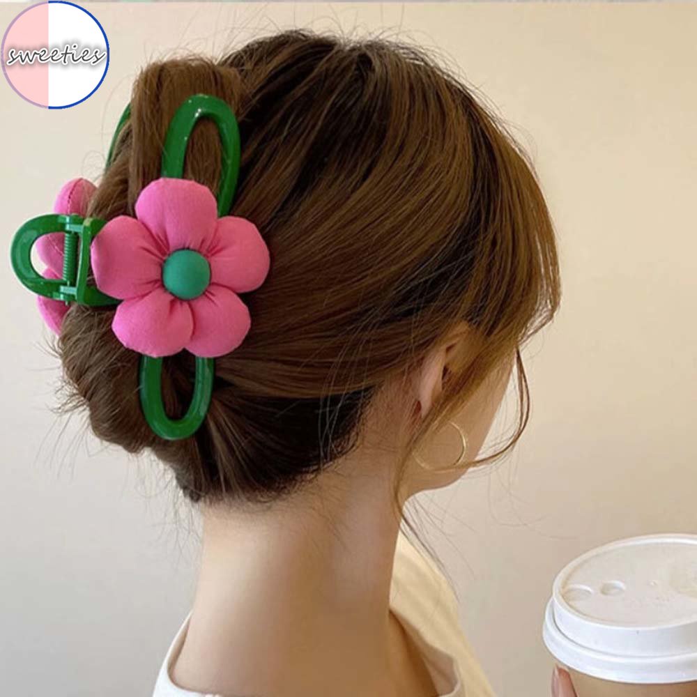 Kẹp Tóc Hình Cá Mập Màu Xanh Lá Cây Lớn Thanh Lịch Phong Cách Hàn Quốc Cho Nữ