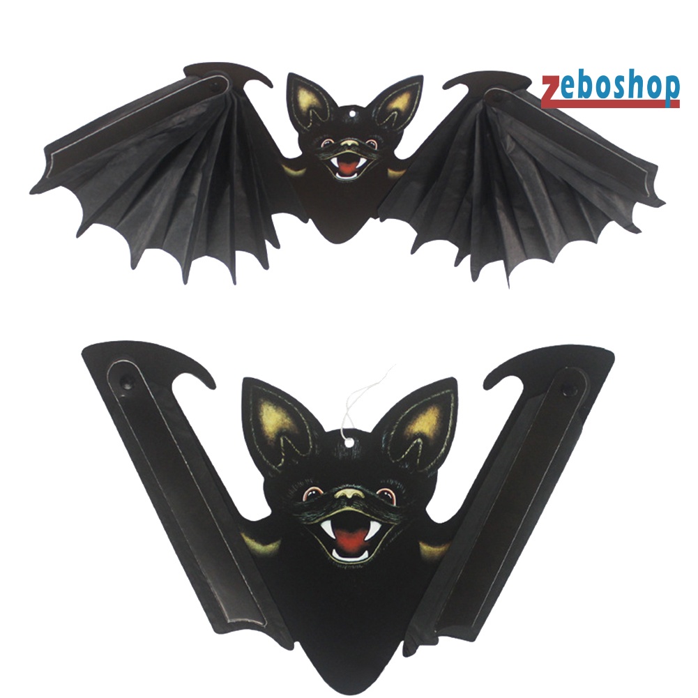Phụ Kiện Treo Trang Trí Halloween Hình Dơi Hai Mặt Có Thể Gập Lại
