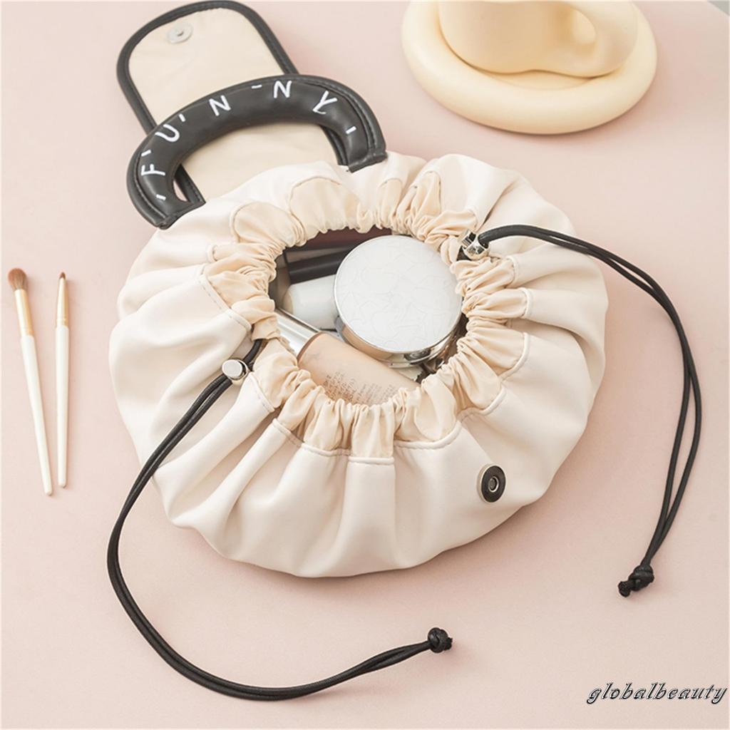 Túi Da PU Dây Rút Đựng Mỹ Phẩm Trang Điểm Đa Năng Tiện Dụng