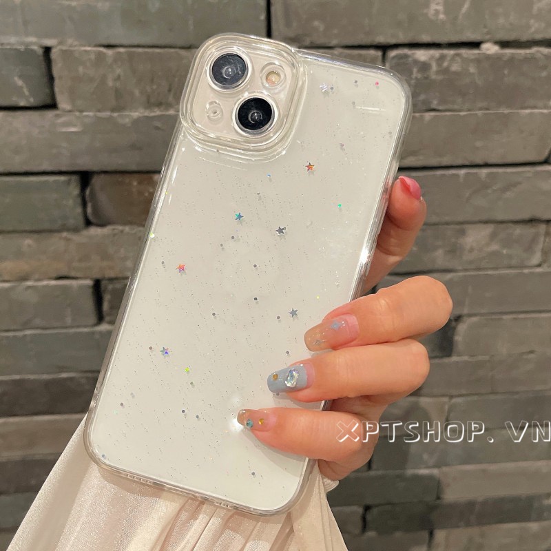 Ốp Điện Thoại Epoxy Mềm Chống Sốc Phối Kim Tuyến Lấp Lánh Bảo Vệ Camera Cho iPhone 14 13 12 11 Pro Max XR IX 7 8Plus