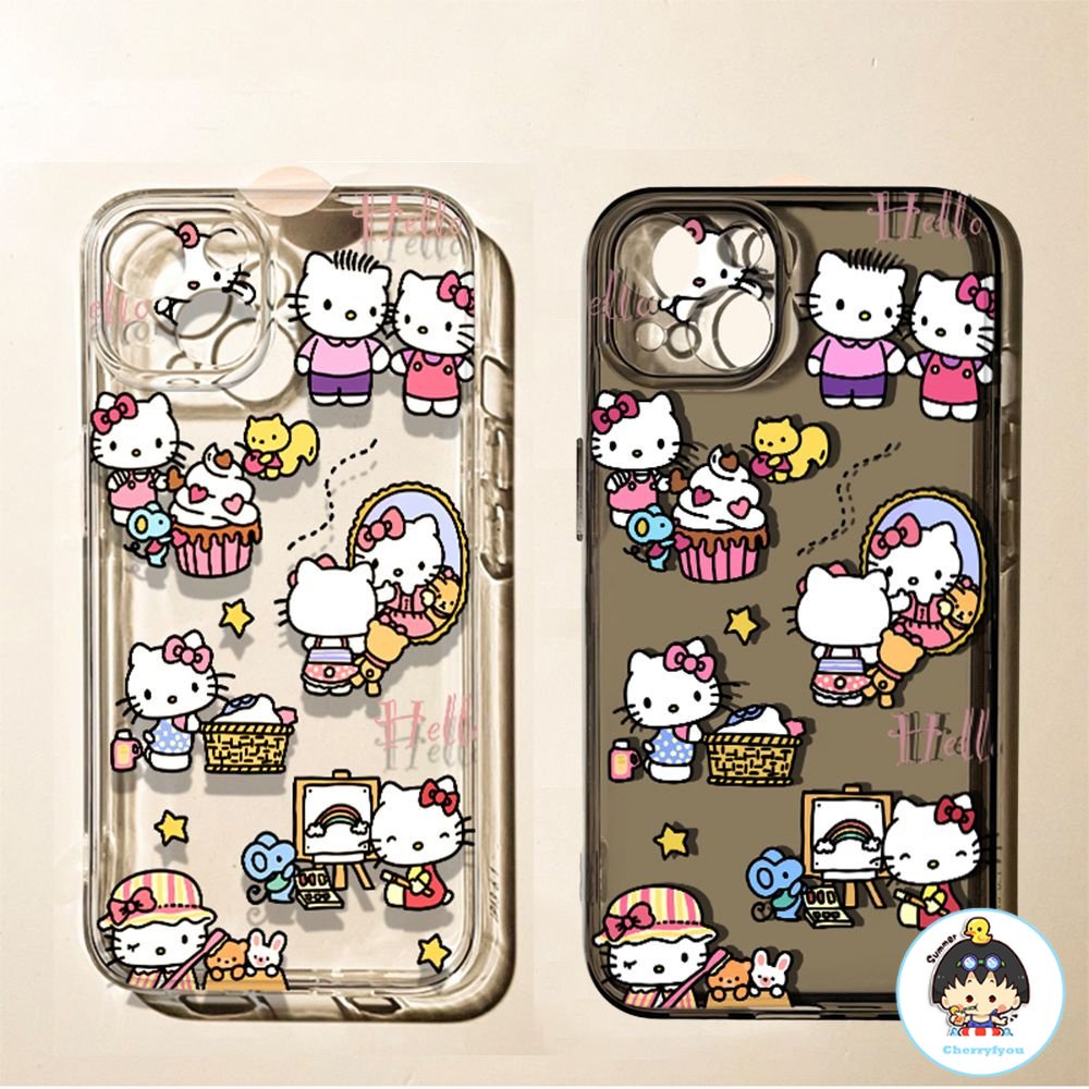 Ốp Điện Thoại TPU Mềm Chống Dấu Vân Tay In Hình Hello Kitty Cho IPhone 11 14 13 12 Pro Max XS XR 7 8 Plus