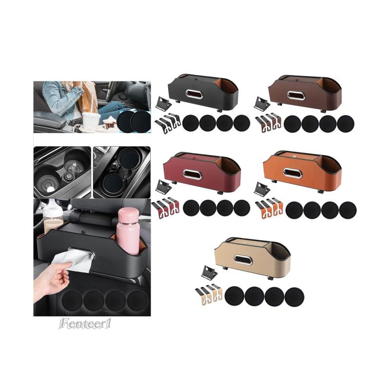 [Fenteer1] Túi Da PU Đựng Cốc / Khăn Giấy Gắn Ghế Ngồi Xe Hơi Chống Rách