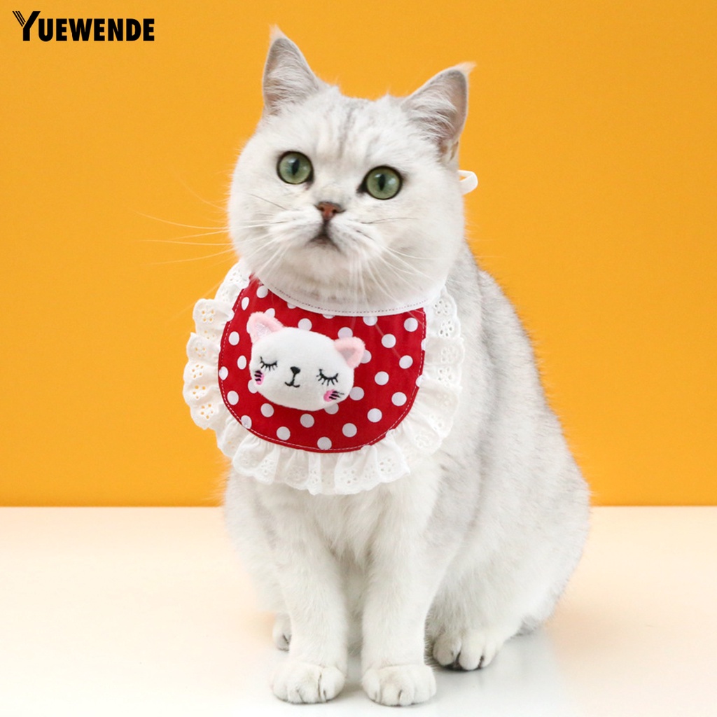 Yq.e Yếm Đeo Cổ Bằng Cotton Chống Mài Mòn Họa Tiết Hoạt Hình Dễ Thương Trang Trí Nội Thất Dành Cho Cún Cưng / Mèo Cưng