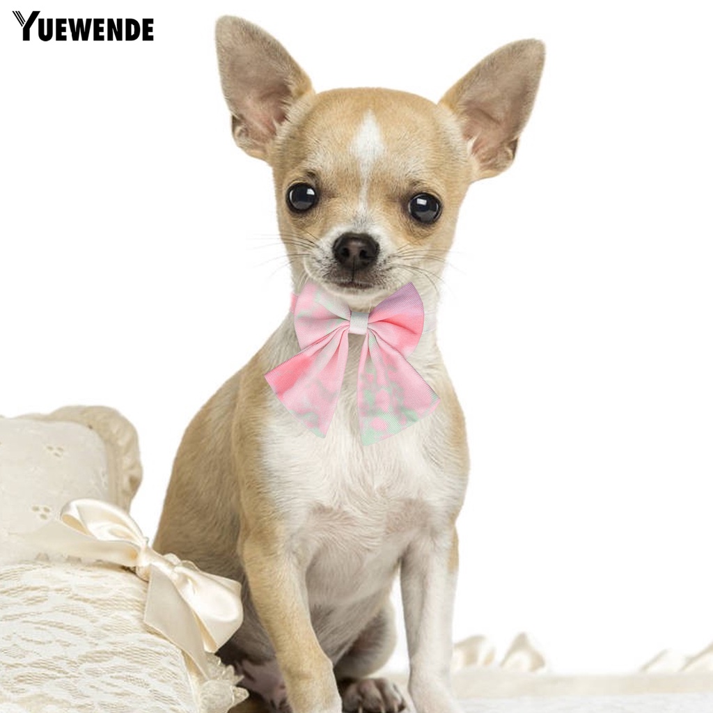 Yq.e Vòng Cổ Thắt Nơ Thoáng Khí Họa Tiết Ruy Băng Dễ Thương Dành Cho Thú Cưng