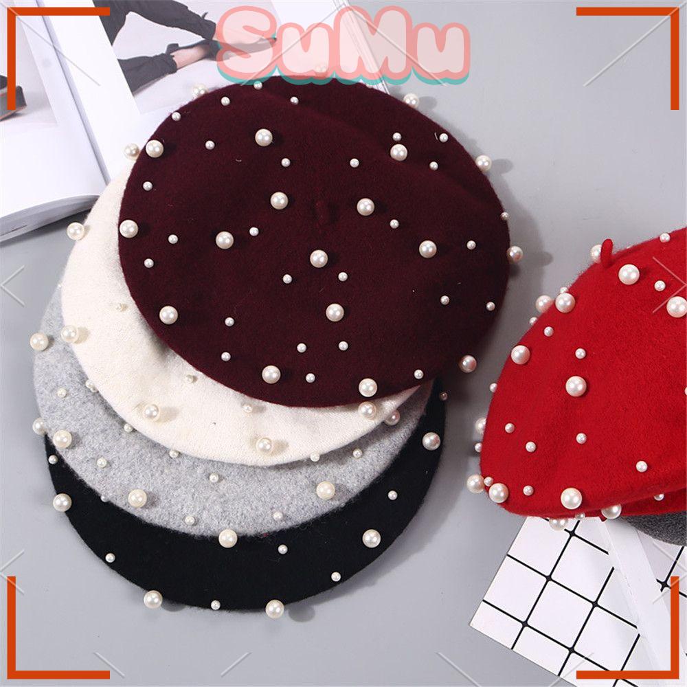 Mũ Beret Len Màu Sắc Nhã Nhặn Thời Trang