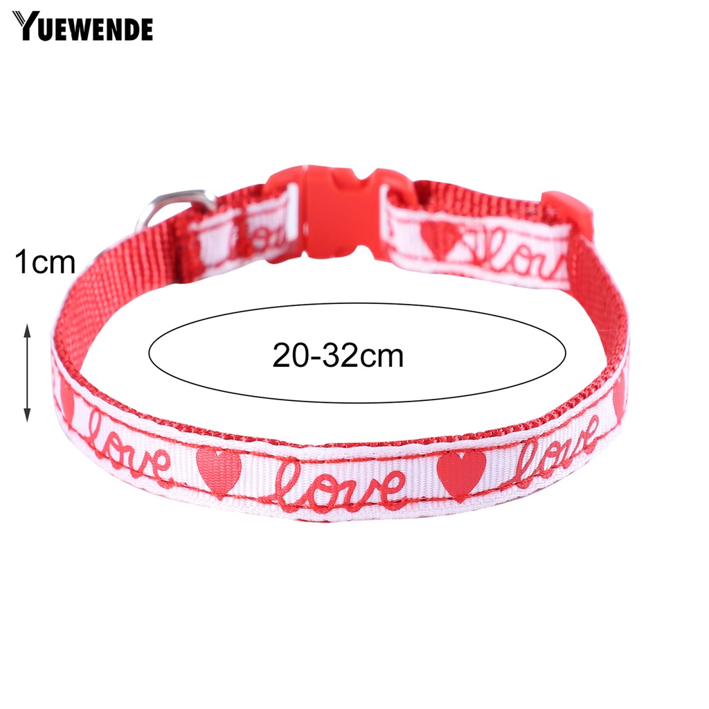 Yq.e Vòng Cổ Họa Tiết Trái Tim Bằng Vải Trang Trí Có Chuông Cho Thú Cưng Trong Ngày Valentines