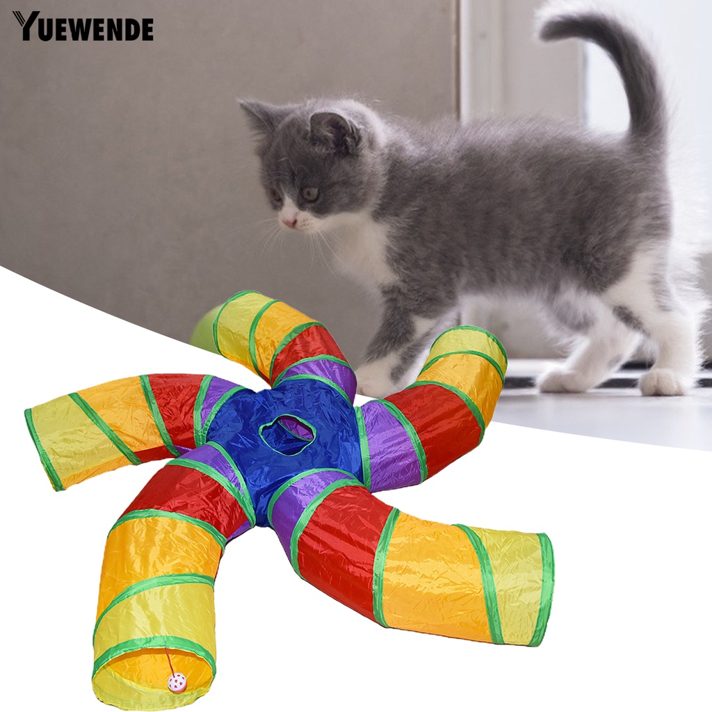 Đồ Chơi Đường Hầm Hình Chữ S 5 Chiều Chống Trầy Xước Giảm Căng Thẳng Có Chuông Và Bóng Xếp Gọn Dành Cho Mèo Cưng