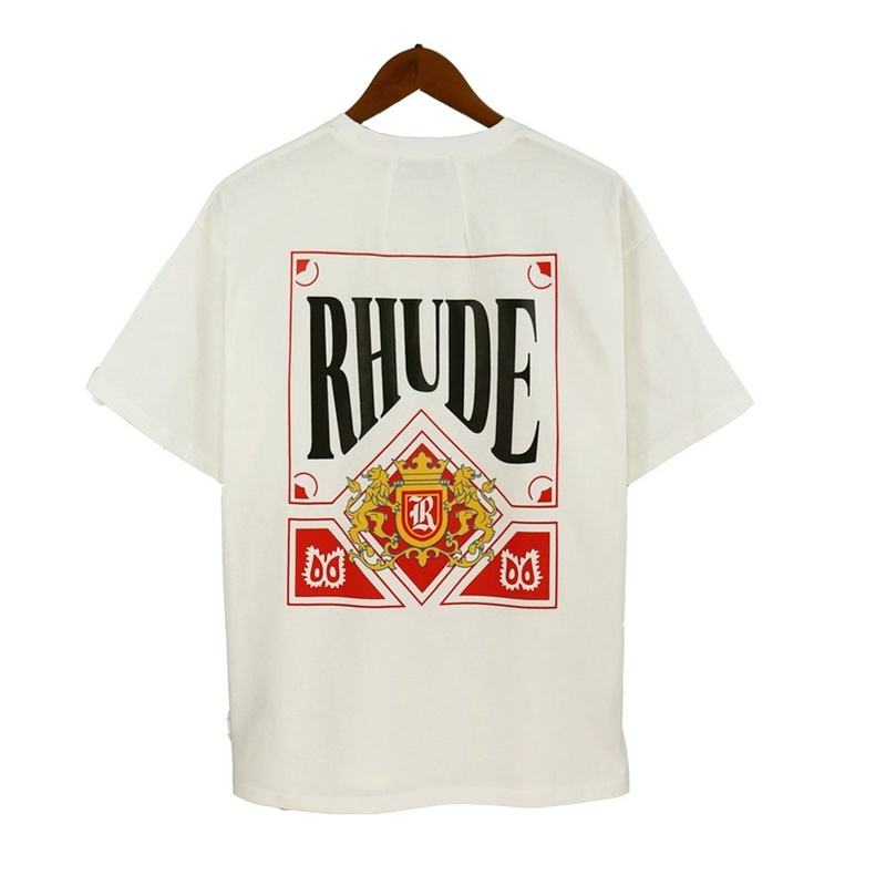 Áo Thun Dáng Rộng Unisex In Họa Tiết Thương Hiệu Thời Trang Đường Phố Mỹ R-H-U 88