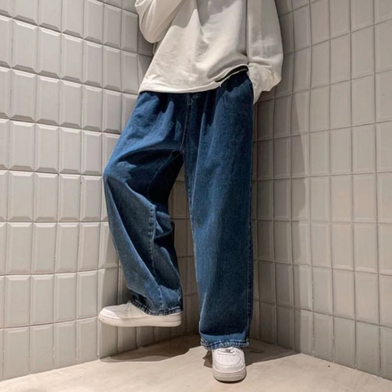 Quần Jean Ống Rộng Phong Cách Đường Phố Cá Tính Cho Nam