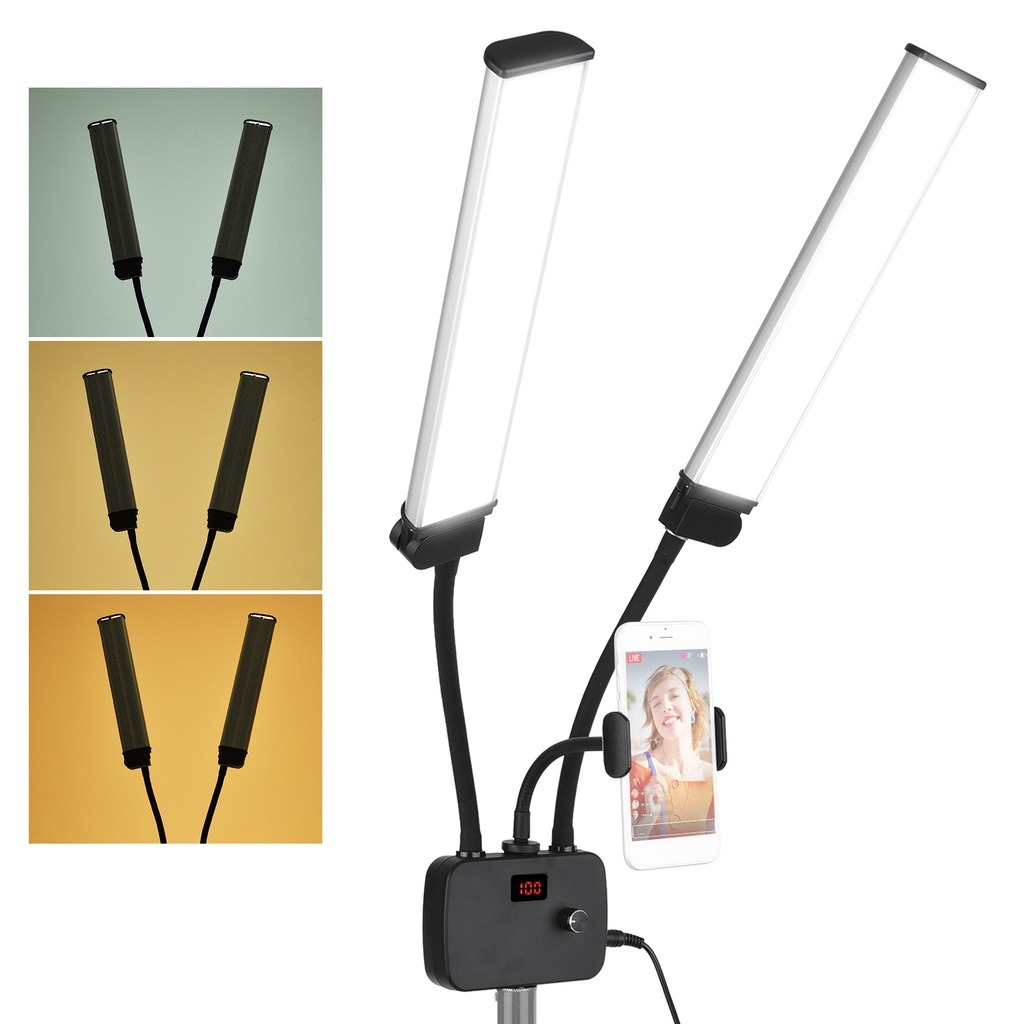 Đèn Live , Đèn Led Spa Phun Xăm Thẩm Mỹ 2 Râu Công Suất 45W Quay clip 3 Màu Ánh sáng {{linhkiensgstore}}