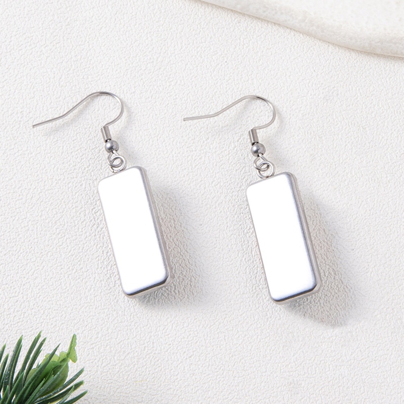 Ygt Khuyên Tai Móc Mặt Kính Cabochon Hình Chữ Nhật Bằng Thép Không Gỉ Hình Hoa Tulips