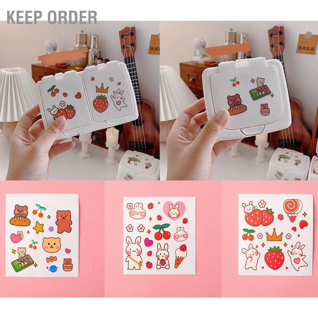 Keep order Hộp Bảo Quản Mỹ Phẩm Hoa Văn Hoạt Hình Nhựa Đa Năng Phòng Sinh Viên