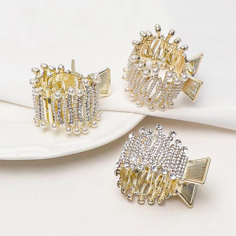 Kẹp Tóc Đính Đá Và Ngọc Trai Thời Trang Cho Nữ