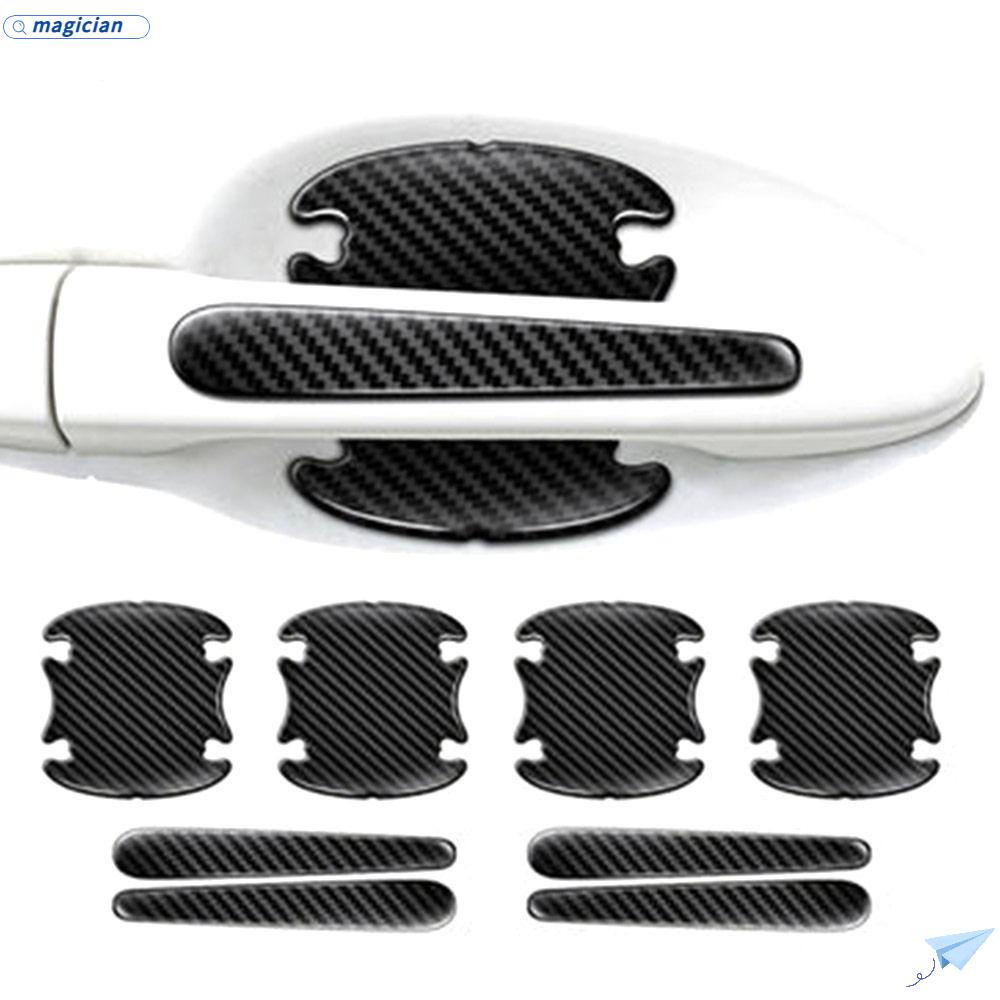 Set 4 / 8 / 14 Miếng Dán Sợi Carbon Chống Trầy Cho Tay Nắm Cửa Xe Hơi