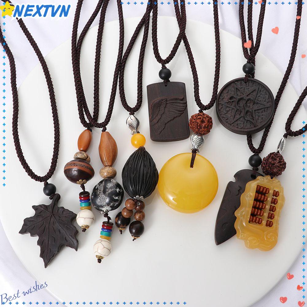 Vòng cổ Mặt Đá Phong Cách Phật Giáo Vintage