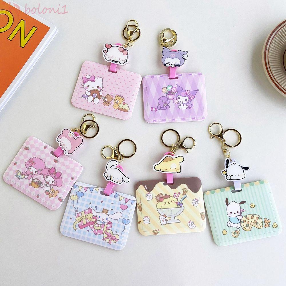 Móc Khóa Đựng Thẻ Xe Buýt Họa Tiết Hoạt Hình Kuromi Kitty Dễ Thương